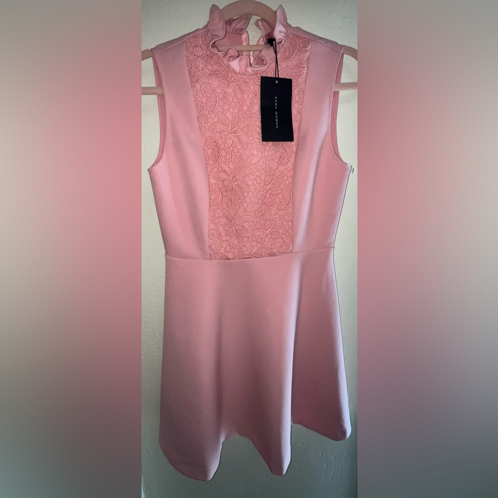 Zara Pink Casual Short Sleeve Dress